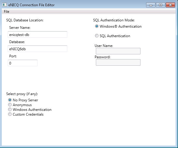 Existing server information populated in editor