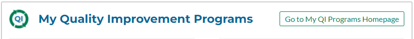 My Quality Improvement Programs widget